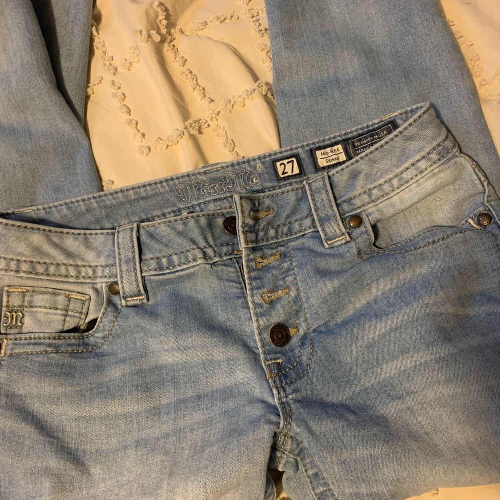 Miss Me Light Blue Skinny Jeans - Picture 4 of 6